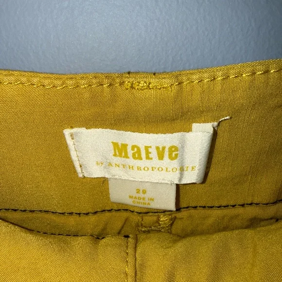 Maeve Anthropologie The Collette Cropped Wide Leg Linen blend pants 29 EUC - Picture 5 of 10